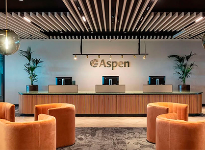 豐富色彩和獨(dú)特材質(zhì)肌理的辦公室裝修設(shè)計(jì)空間是怎樣的——Aspen